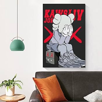 木枠付きキャンバスアート　アートポスター　KAWS インテリア絵画 Amazon.co.jp: カウズ ポスター アートパネル KAWS 絵画 セサミ